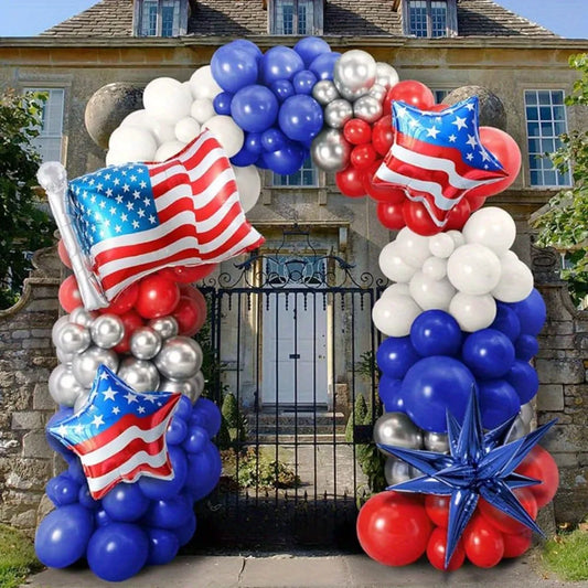 137-Piece Red, White & Blue Balloon Decoration Kit