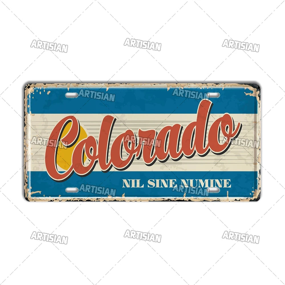 USA Vintage State License Plate