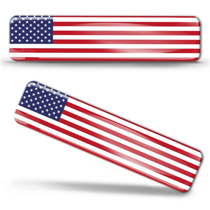 Two American flag-shaped objects on a white background