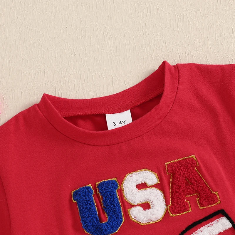 4th of July Toddler Girl Outfit - 2 Piece Set