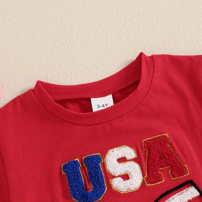 4th of July Toddler Girl Outfit - 2 Piece Set