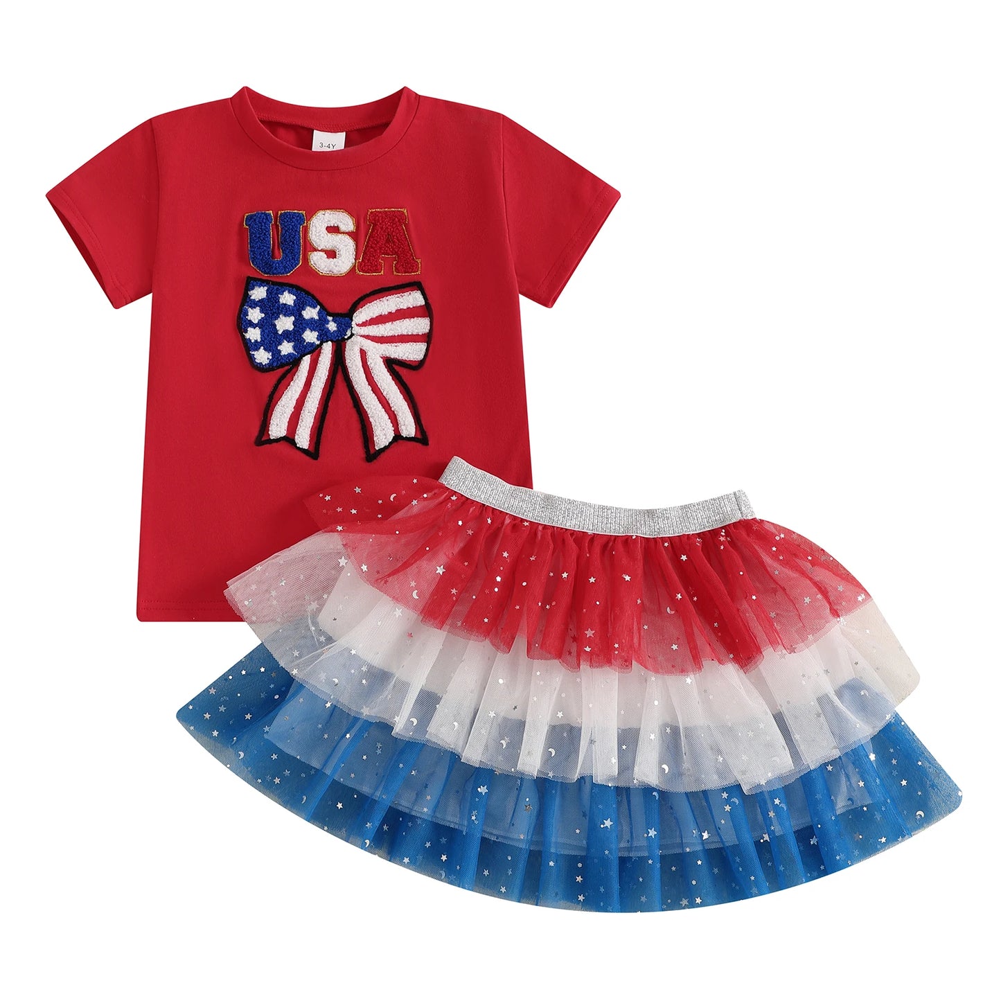 4th of July Toddler Girl Outfit - 2 Piece Set