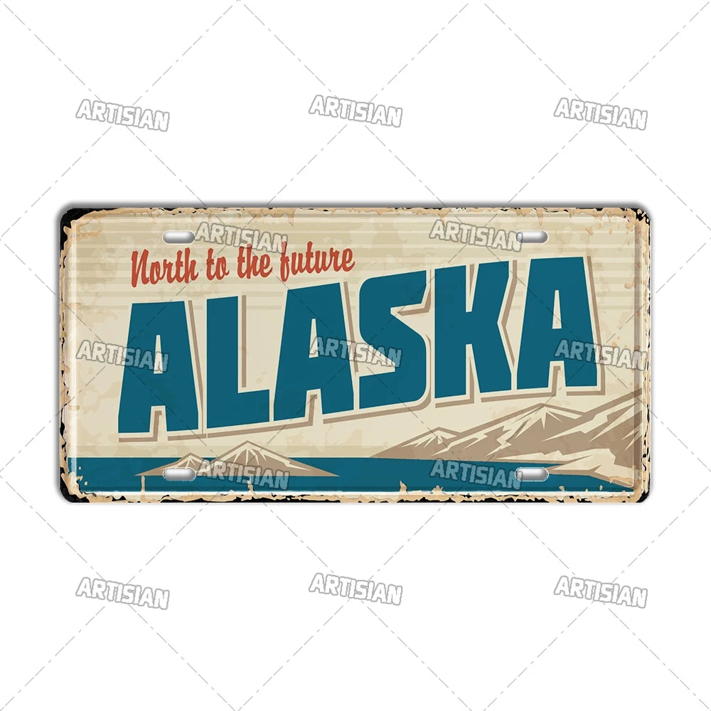 USA Vintage State License Plate