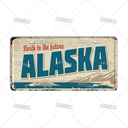USA Vintage State License Plate