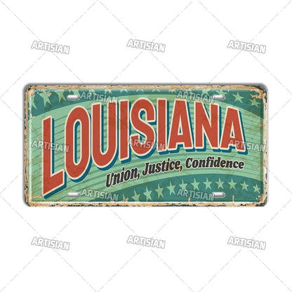 USA Vintage State License Plate