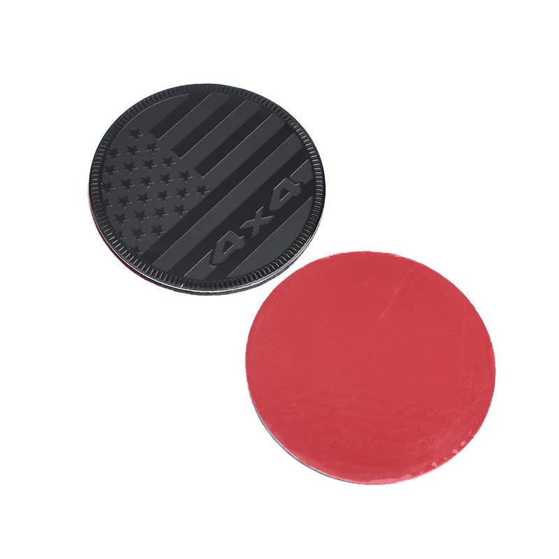 Round American Flag Aluminum Emblem – 4x4 Style