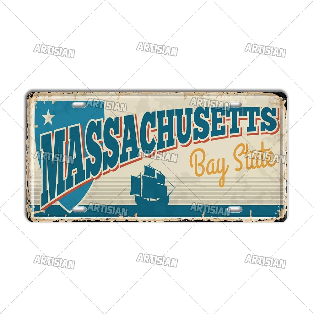 USA Vintage State License Plate