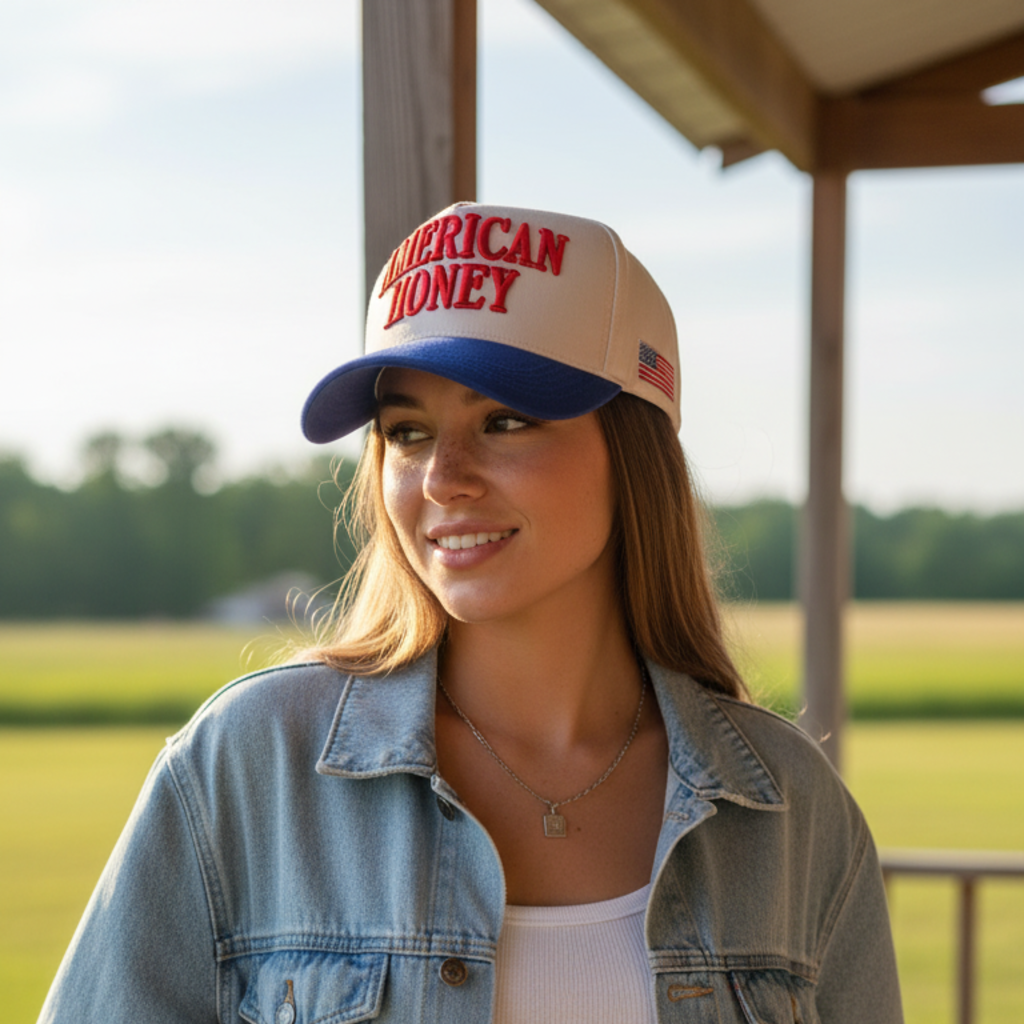 AMERICAN HONEY Woman Baseball Cap - Blue