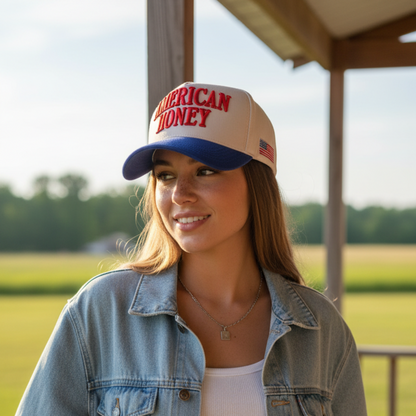 AMERICAN HONEY Woman Baseball Cap - Blue