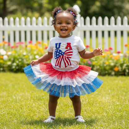 4th of July Toddler Girl Outfit - 2 Piece Set